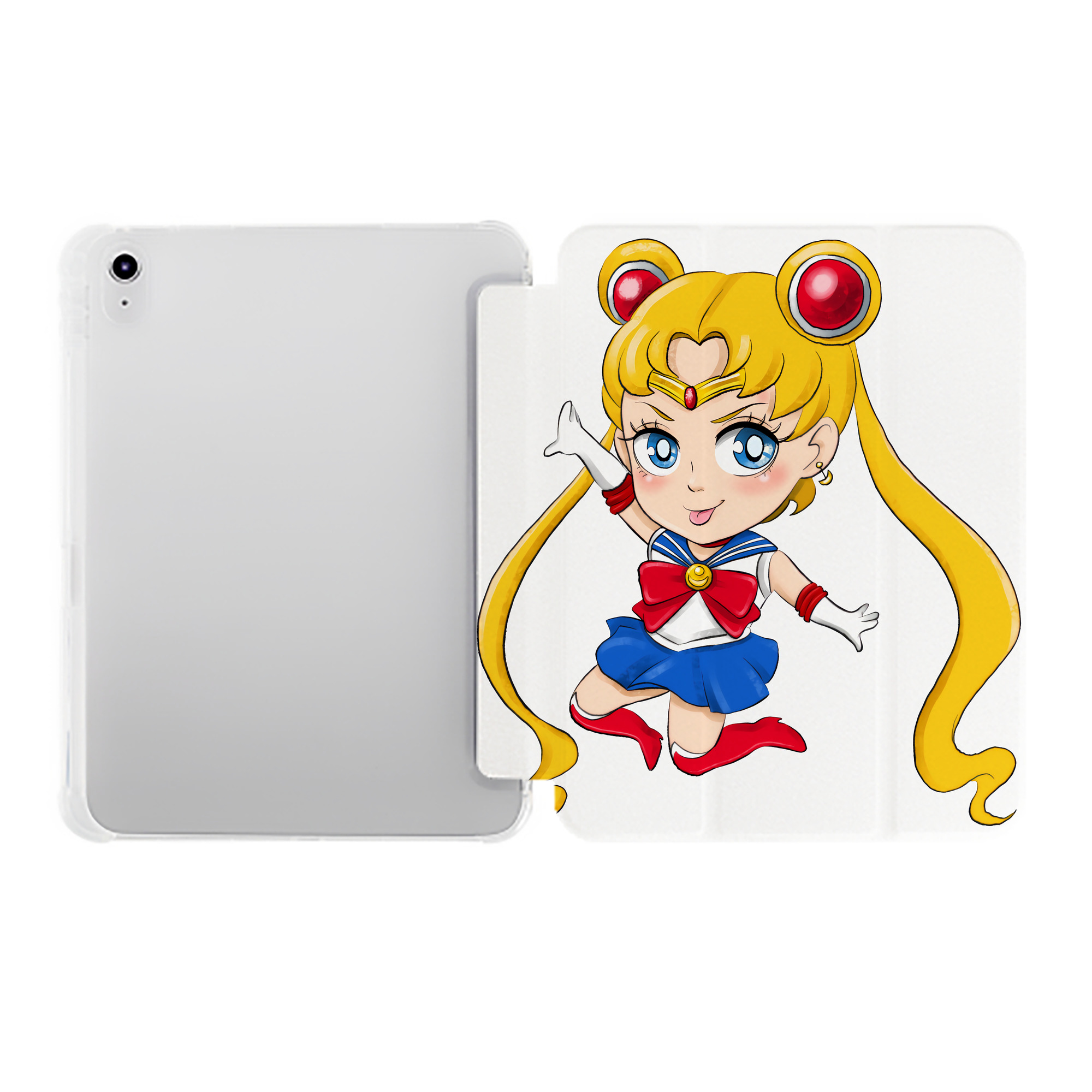 （画像用） 美少女戦士セーラームーン 月野 うさぎ つきの うさぎ Sailor Moon Tsukino Usagi IPad ケース ペン収納付き 三つ折りスタンド PUレザー×シリコン 対応機種9.5/10.5/10.9インチ